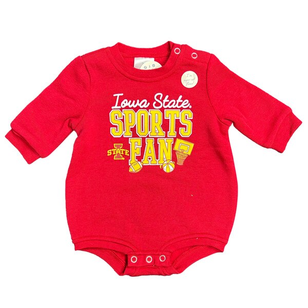 ZooZatz Infant Iowa State Cardinal Fleece Long Sleeve Onesie (was $29.99)